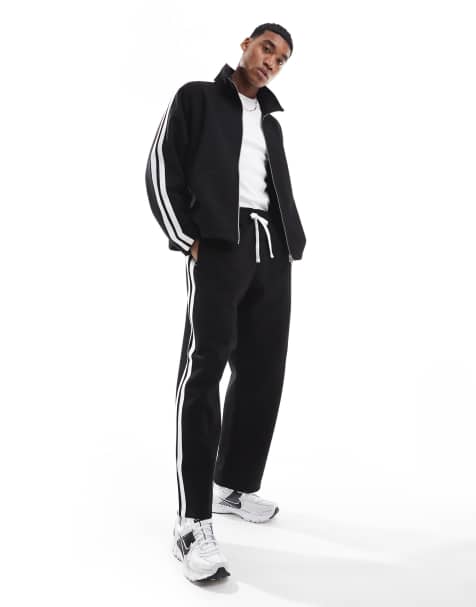 Jack & Jones - Pantalon de jogging d'ensemble ample à rayures latérales - Noir - view 1