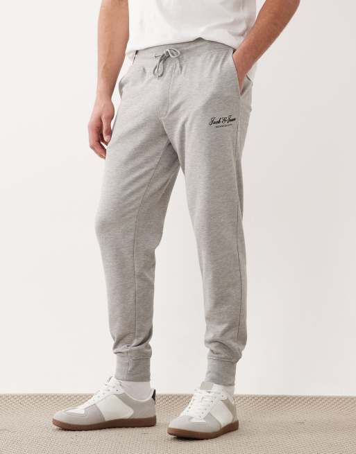 Jack & Jones - Pantalon de jogging droit à logo resserré aux chevilles - Gris clair, 2 de 5