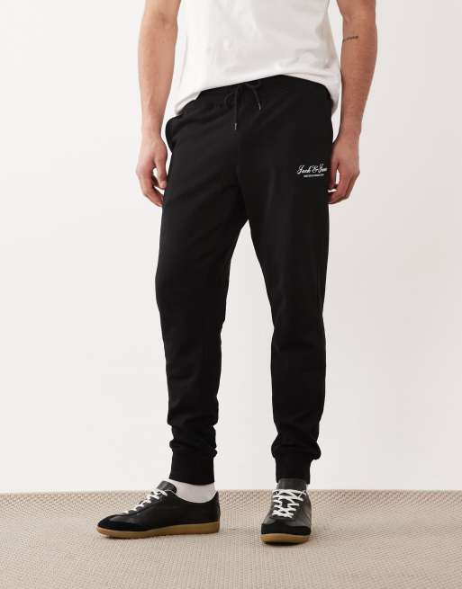 Jack & Jones - Pantalon de jogging droit resserré aux chevilles avec logo - Noir, 2 de 5