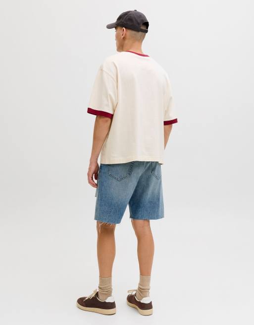 Jack & Jones - Pantaloncini ampi blu denim 1, 2 di 5