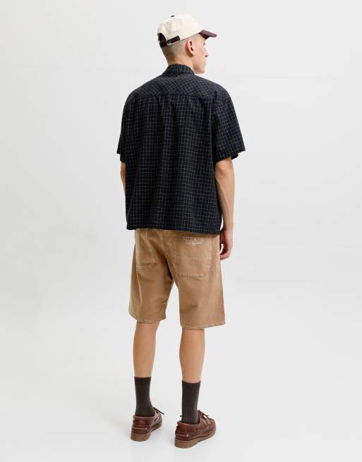 Jack & Jones - Pantaloncini ampi color occhio di tigre, 2 di 5