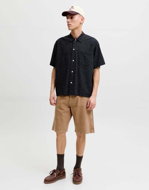 Jack & Jones - Pantaloncini ampi color occhio di tigre, 3 di 5