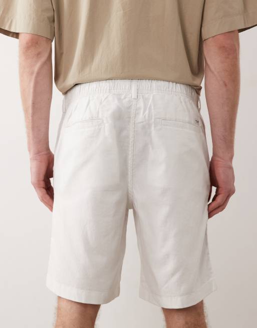Jack & Jones - Pantaloncini bianchi in misto lino con coulisse, 5 di 5
