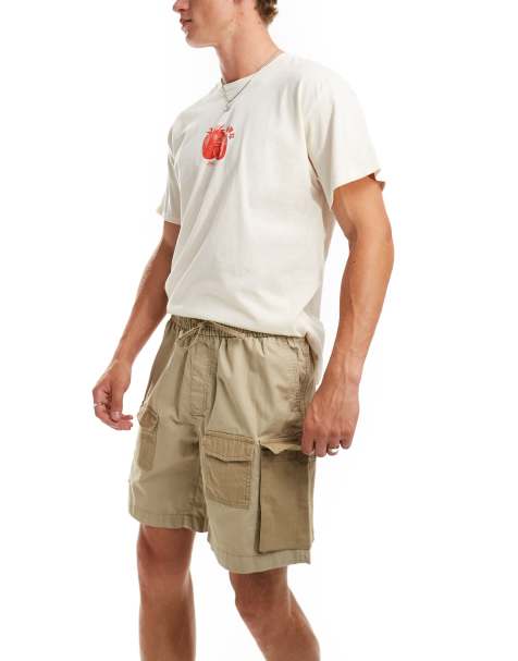 Jack & Jones - Pantaloncini cargo in tessuto ripstop beige - view 1