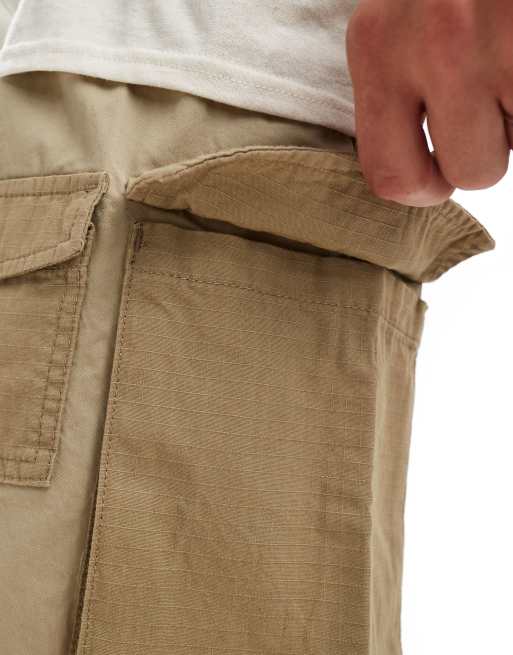 Jack & Jones - Pantaloncini cargo in tessuto ripstop beige, 2 di 5