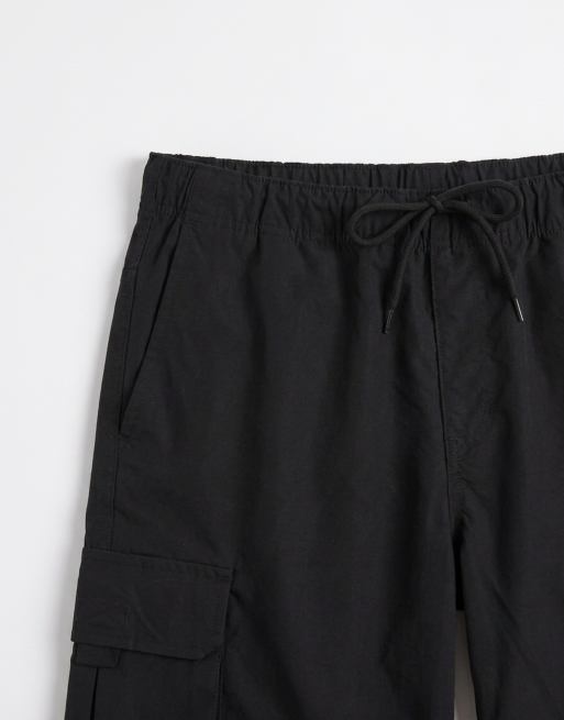 Jack & Jones - Pantaloncini cargo larghi neri con coulisse, 8 di 9
