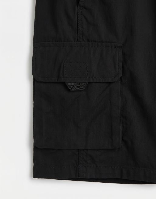Jack & Jones - Pantaloncini cargo larghi neri con coulisse, 9 di 9