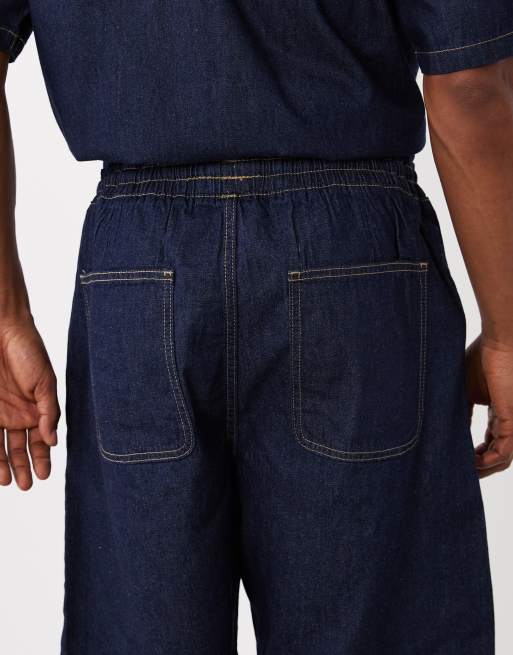 Jack & Jones - Pantaloncini con coulisse in denim grezzo in coordinato, 4 di 5