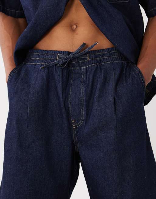Jack & Jones - Pantaloncini con coulisse in denim grezzo in coordinato, 5 di 5