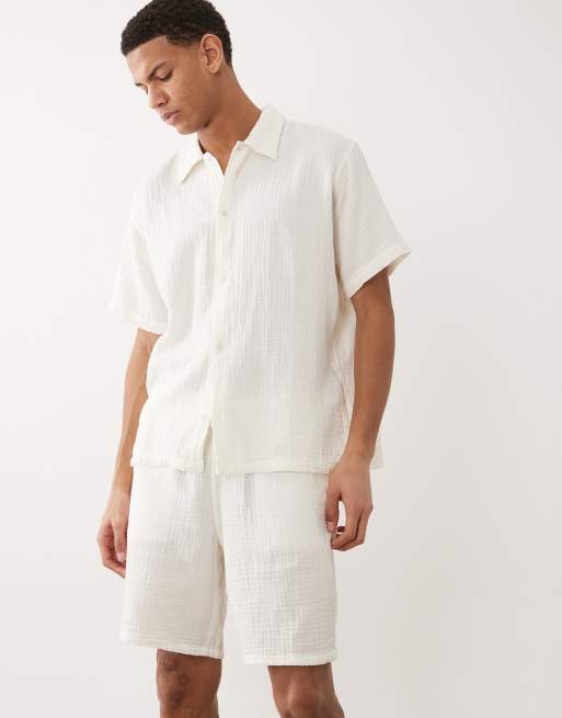Jack & Jones - Pantaloncini crema testurizzati in coordinato, 2 di 5