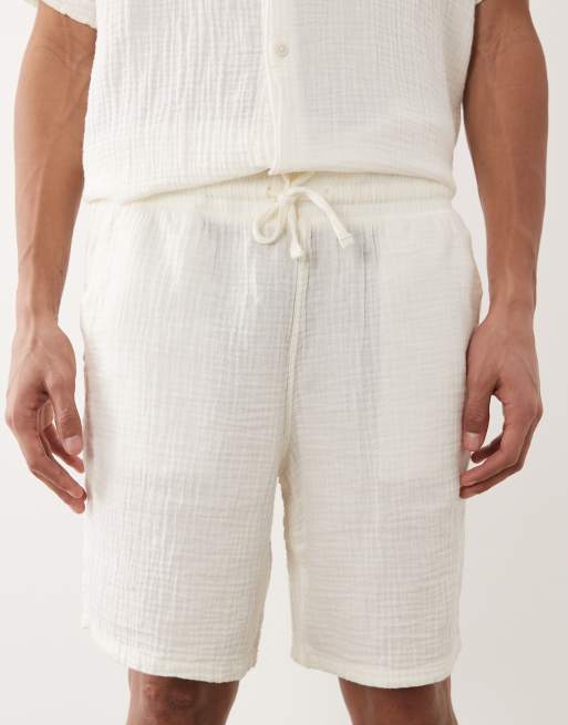 Jack & Jones - Pantaloncini crema testurizzati in coordinato, 4 di 5