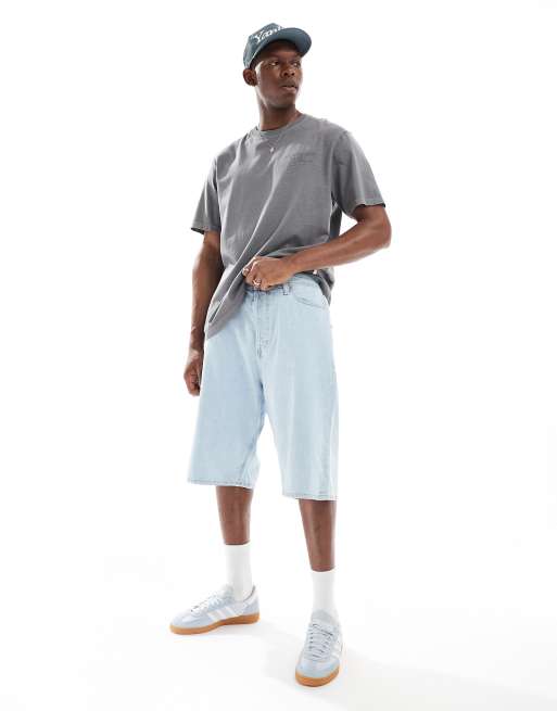 Jack & Jones - Pantaloncini di jeans ampi celesti 