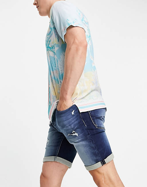 Jack & Jones Pantaloncini jeans Blu S MODA UOMO Jeans Consumato sconto 52% 