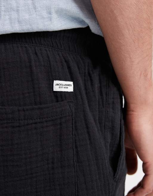 Jack & Jones - Pantaloncini testurizzati neri, 4 di 5