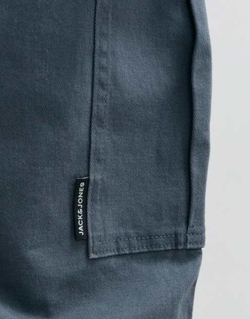 Jack & Jones - Pantalones cargo grises de corte recto, 3 de 5