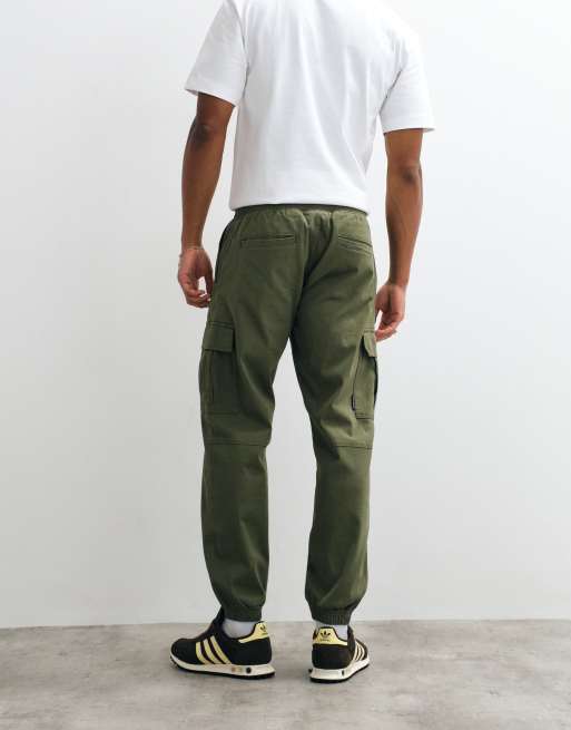 Jack & Jones - Pantalones cargo verde caqui de corte slim con bajos ajustados, 4 de 5