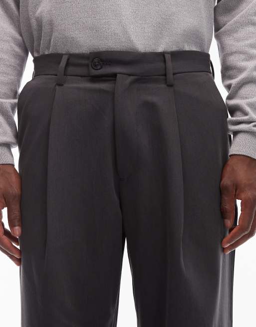 Jack & Jones - Pantalones de sastre gris oscuro con pinzas delanteras, 4 de 5