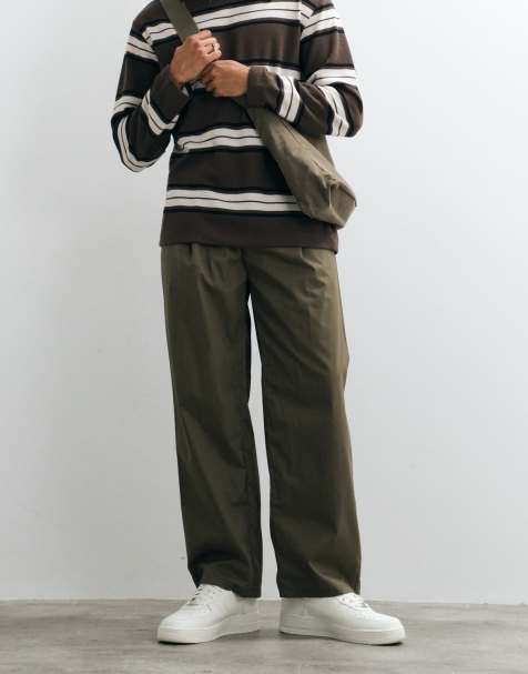 Jack & Jones - pantalones de traje de corte ancho en caqui - view 1