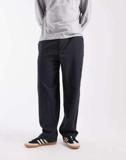 Jack & Jones - Pantalones de vestir negros de mezcla de lino, 3 de 5