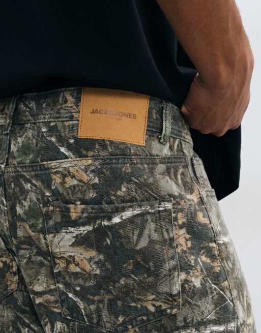 Jack & Jones pantalones estilo worker con estampado camuflaje de hojas, 2 de 5