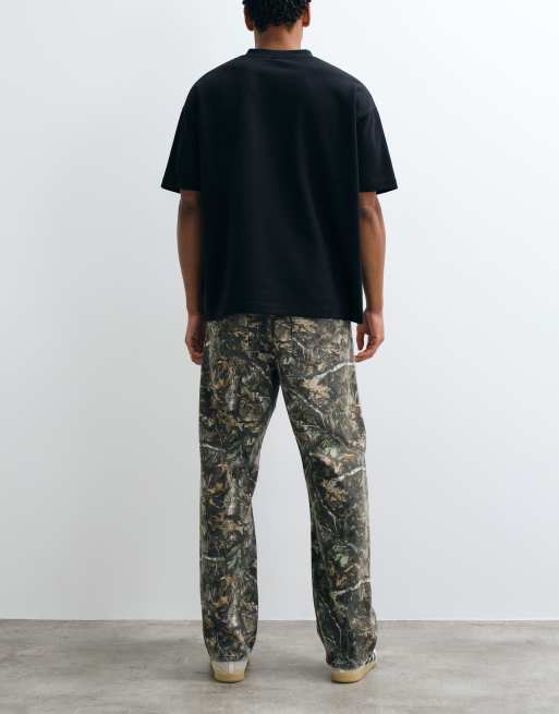Jack & Jones pantalones estilo worker con estampado camuflaje de hojas, 3 de 5
