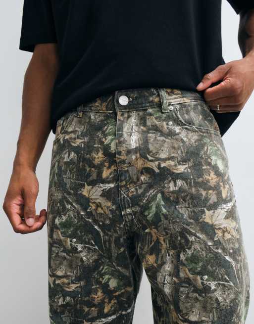 Jack & Jones pantalones estilo worker con estampado camuflaje de hojas, 4 de 5