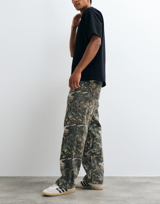Jack & Jones pantalones estilo worker con estampado camuflaje de hojas, 5 de 5