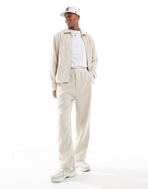 Jack & Jones - Pantaloni ampi beige a coste in coordinato - view 1