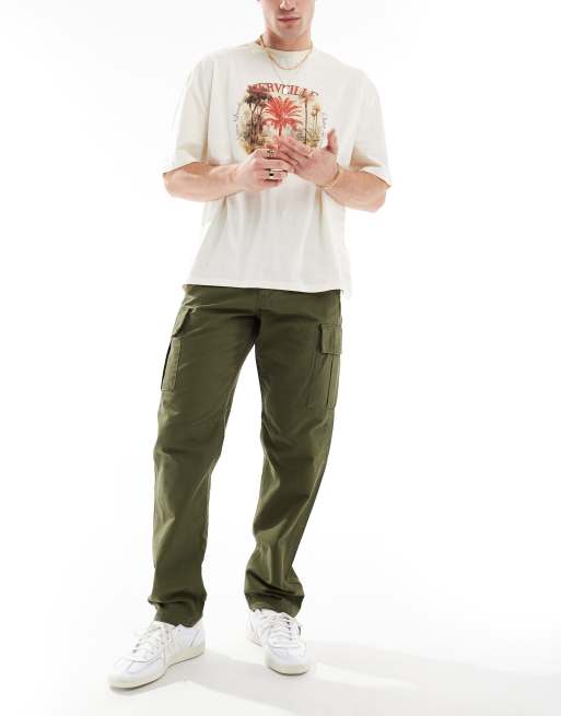 Jack & Jones - Pantaloni cargo kaki ampi, 4 di 5