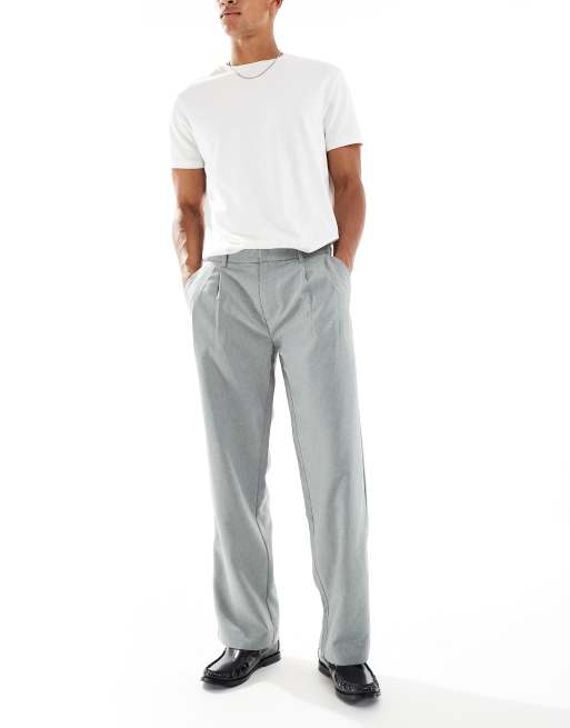 Jack & Jones - Pantaloni con pieghe sul davanti grigi a fondo ampio, 2 di 5