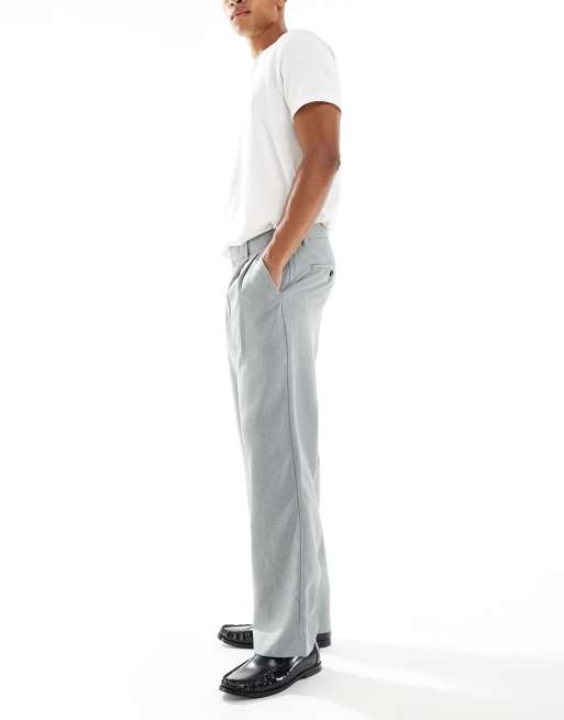 Jack & Jones - Pantaloni con pieghe sul davanti grigi a fondo ampio, 3 di 5