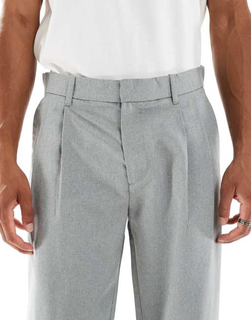 Jack & Jones - Pantaloni con pieghe sul davanti grigi a fondo ampio, 4 di 5