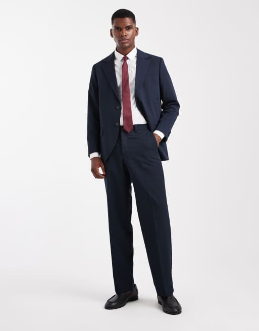 Jack & Jones - Pantaloni da abito taglio comodo blu navy