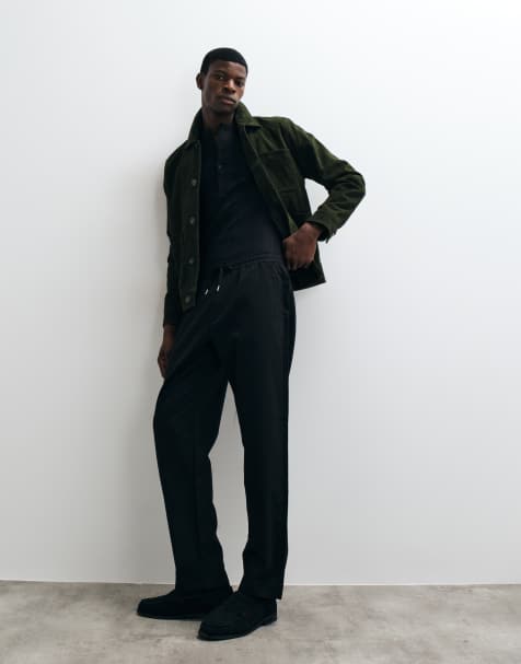 Jack & Jones pantaloni dritti con coulisse neri - view 1