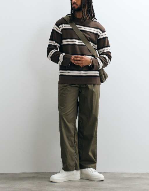 Jack & Jones - Pantaloni sartoriali kaki a pianta larga, 2 di 5