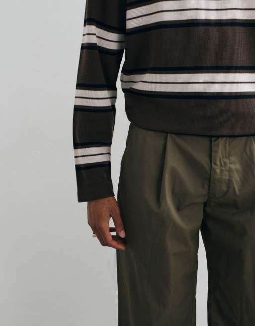 Jack & Jones - Pantaloni sartoriali kaki a pianta larga, 3 di 5