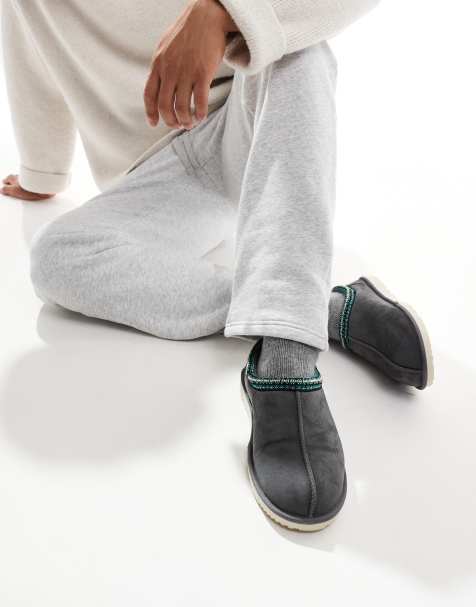Jack & Jones – Pantoffeln aus Wildlederimitat in Grau - view 1