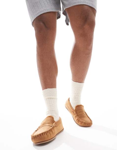 Jack & Jones - Pantofole stile mocassino in camoscio sintetico color cuoio - view 1
