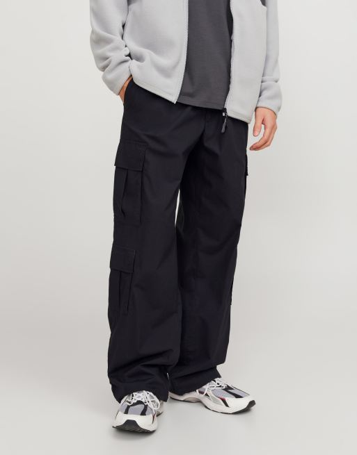 Jack & Jones pants with double pocket in black