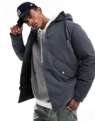 Jack & Jones parka in charcoal-Grey