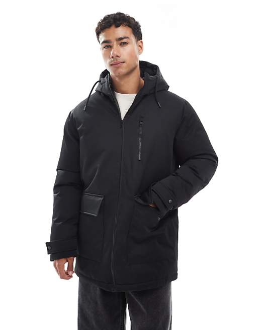 Jack & Jones parka jacket in black Jack & Jones parka jacket in black