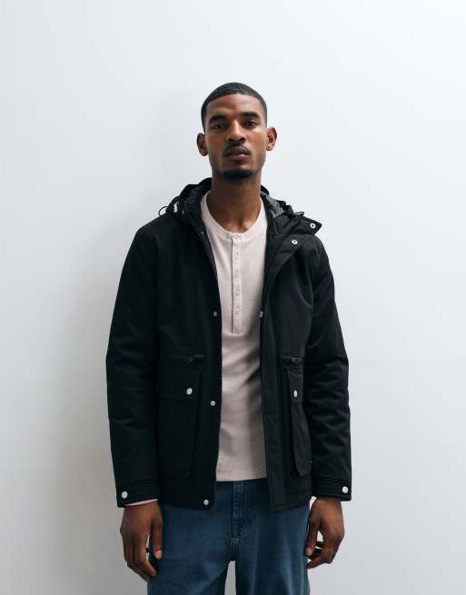 Jack & Jones parka jacket in black, 4 of 5