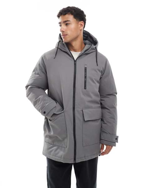 Jack & Jones parka jacket in gray - view 1
