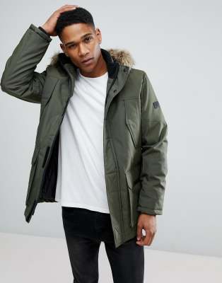 Jack & Jones Parka with Faux Fur Hood | ASOS