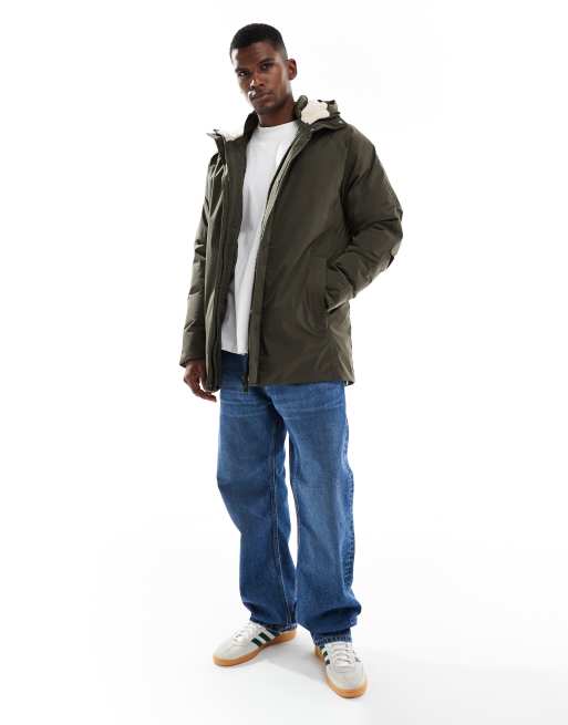 Jack & Jones parka with fleece hood in green, 2 of 5