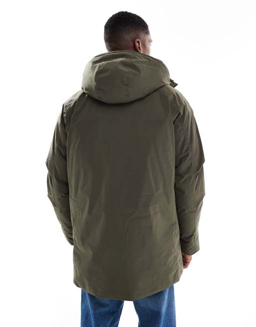 Jack & Jones parka with fleece hood in green, 3 of 5