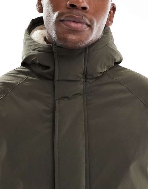 Jack & Jones parka with fleece hood in green, 5 of 5