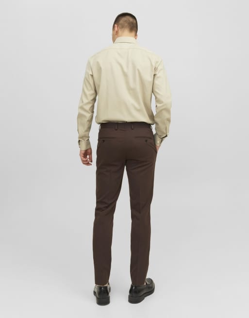 Jack & Jones Parker camicia slim fit a maniche lunghe con colletto aperto beige, 2 di 7