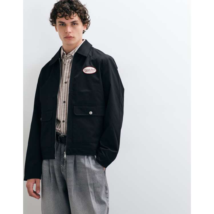 Jack & Jones patch worker jacket in black | ASOS