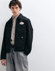 Jack & Jones patch worker jacket in black